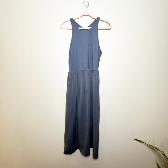 NWT Lou & Grey Mediamix Midi Racerback Dress Women Medium Ballet core minimalist - Picture 2 of 11